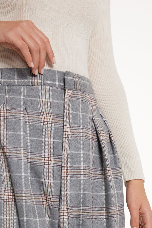 High-Waist Warm Tweed Palazzo Trousers  