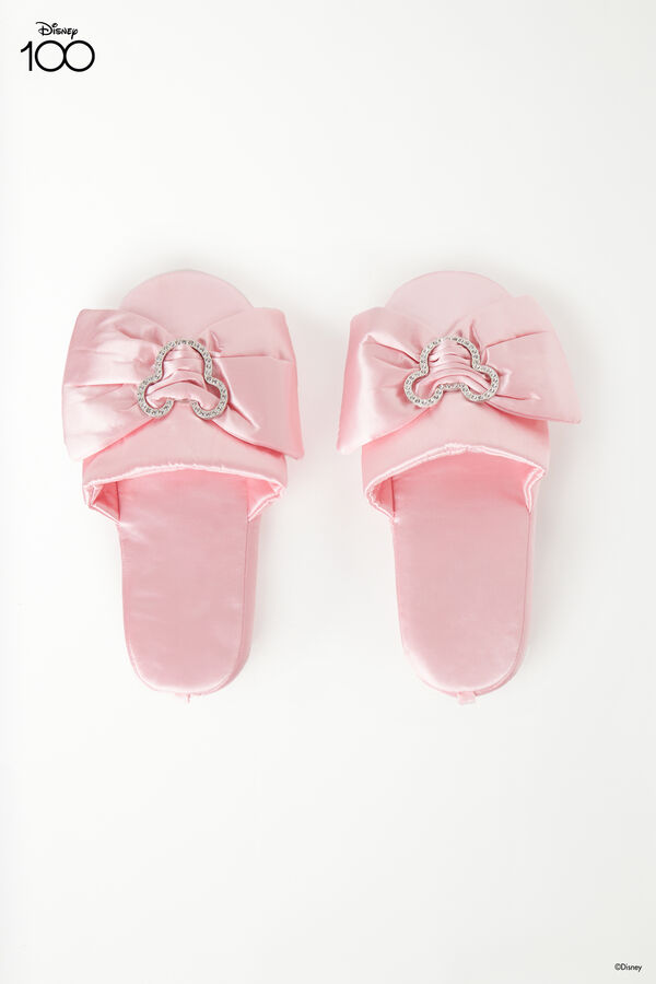 Disney 100 Satin Slippers with Bow and Rhinestones  