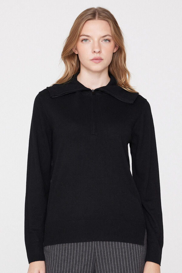 Maglia Manica Lunga con Lana e Zip  
