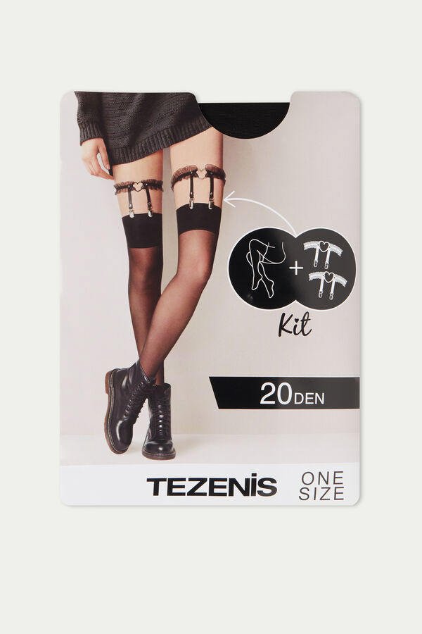 20 Denier Sheer Tights and Suspenders  