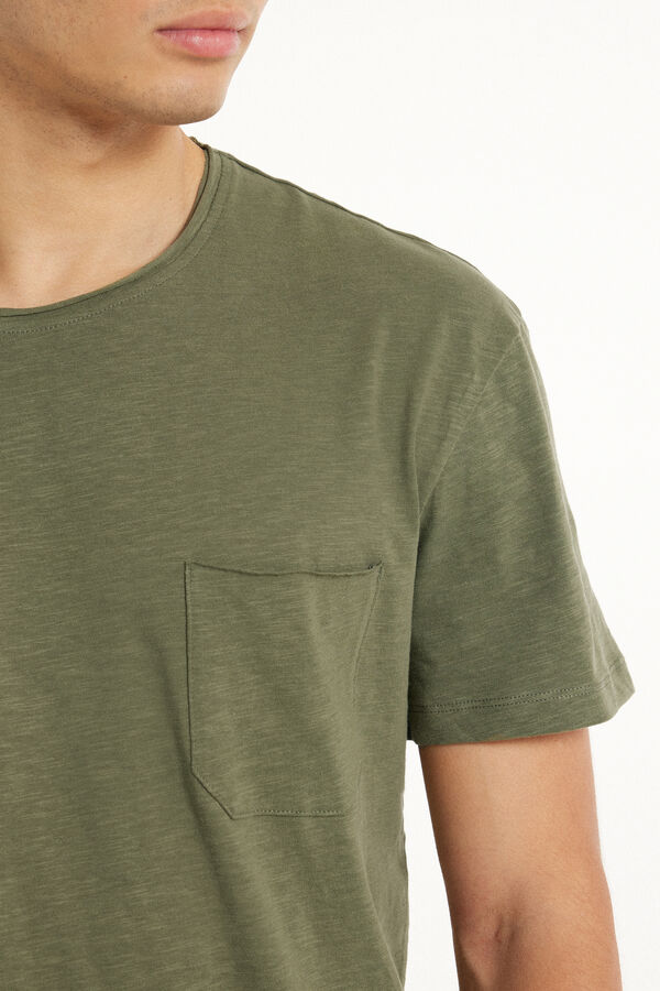 Cotton T-Shirt with Breast Pocket  