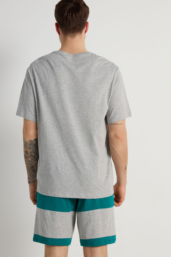 Men’s "Downtown" Print Short Cotton Pyjamas  