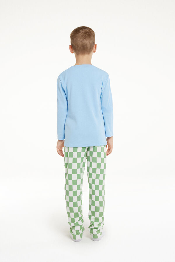 Boys’ Full-Length Cotton Crocodile Print Pajamas  