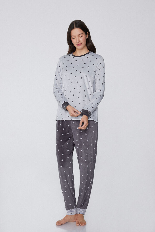 PYJAMAS LONG SLEEVE Micropile HEART PRINT  