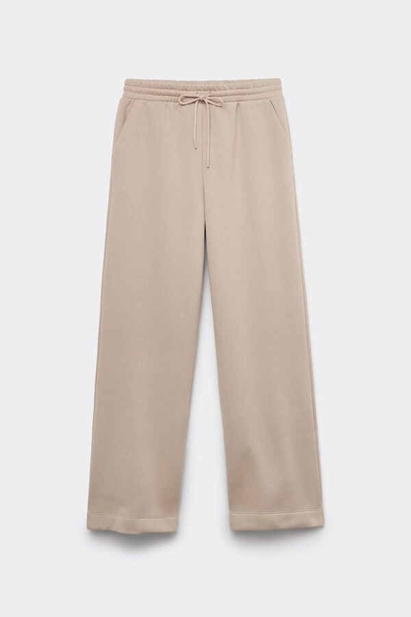 Pantalon Palazzo en Molleton &Eacute;pais Gratt&eacute;  