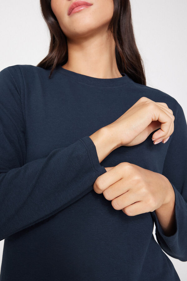 Langarm-Rundhalsshirt aus Baumwolle mit Modal  