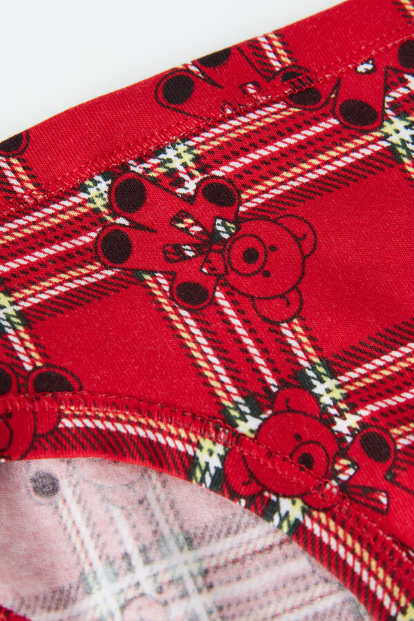 Slip Cotone Bimba Teddy Tartan Natale  