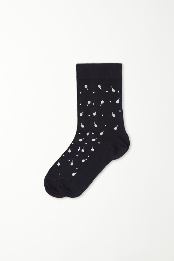 Men's Printed Cotton Crew Socks  