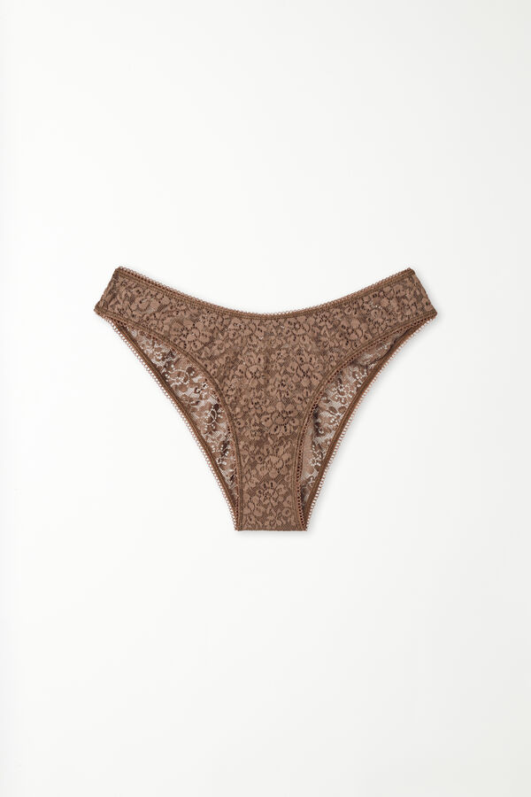 Slip aus recycelter Spitze mit hohem Beinausschnitt  
