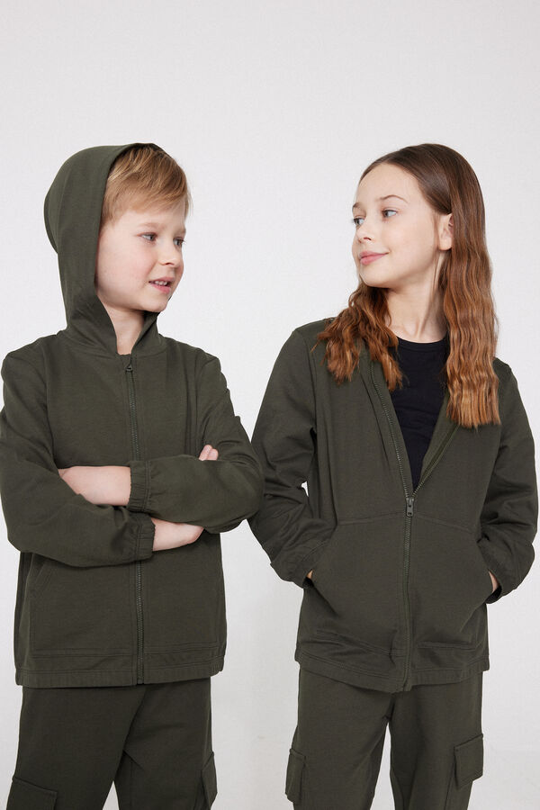 Children&rsquo;s Unisex Cotton Hooded Sweatshirt with Zip  