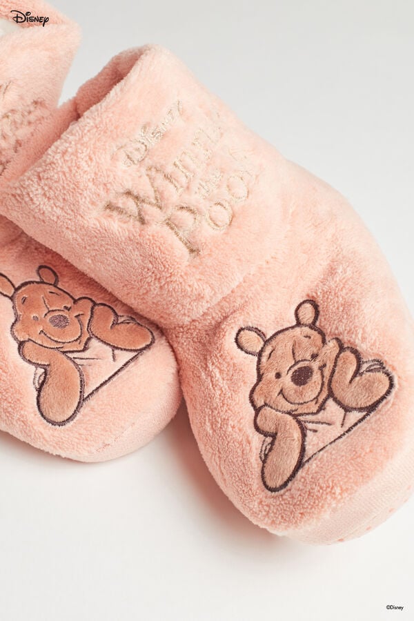 Unisex Kids’ Winnie the Pooh Print Fleece Slipper Boots  