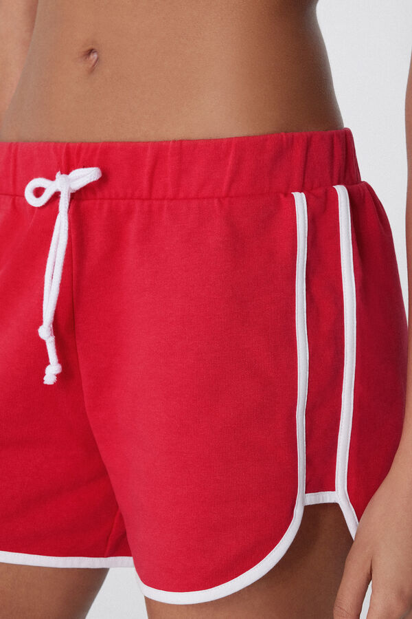 Fleece Shorts with Piping  