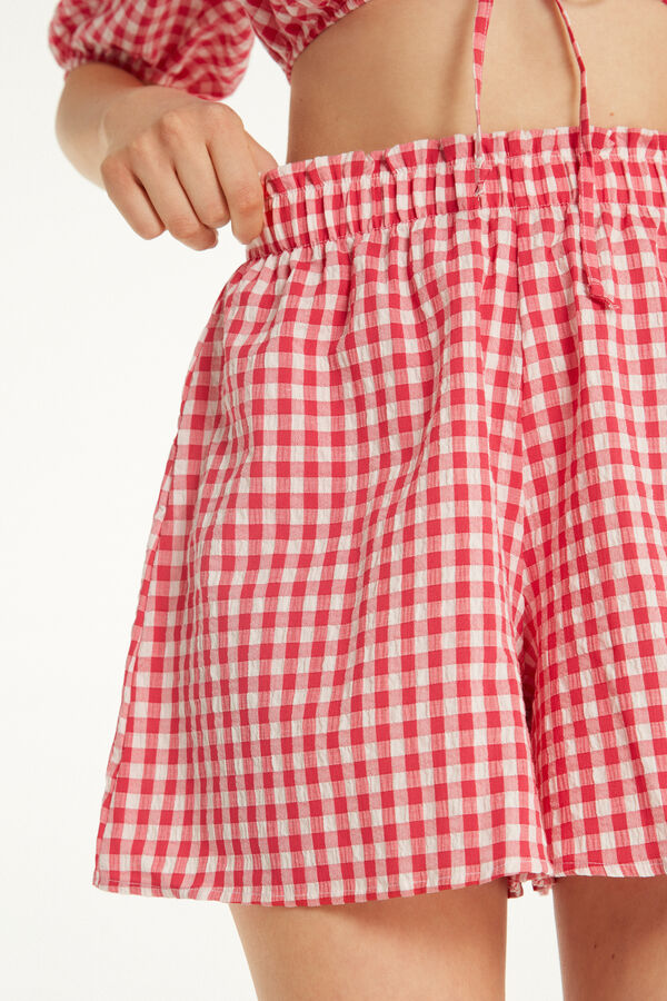 Crinkle-Effect Culotte Shorts  