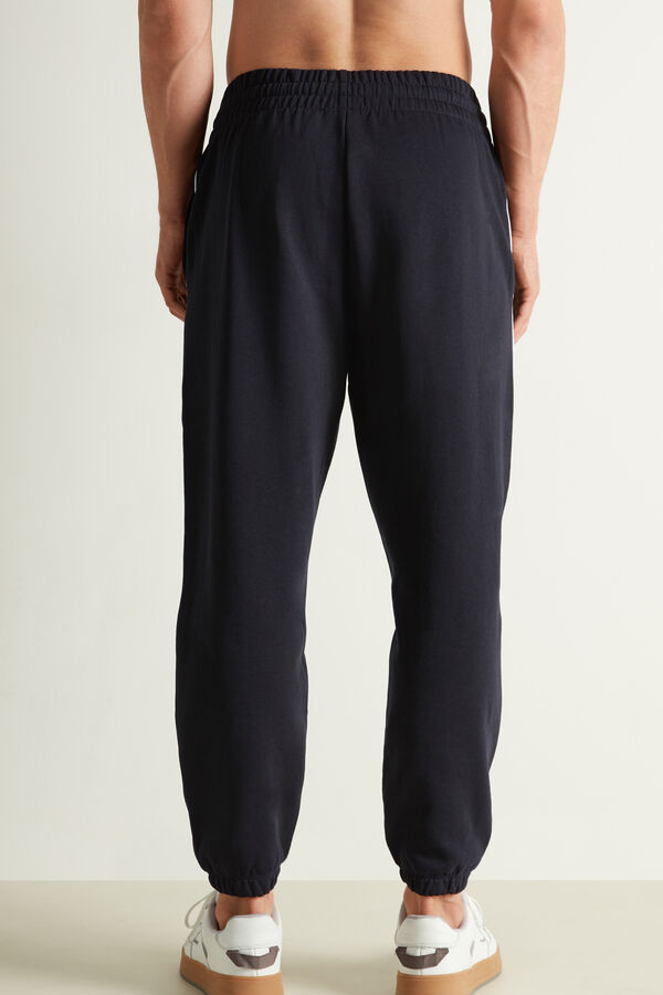 Fleece Drawstring Trousers with Piping  