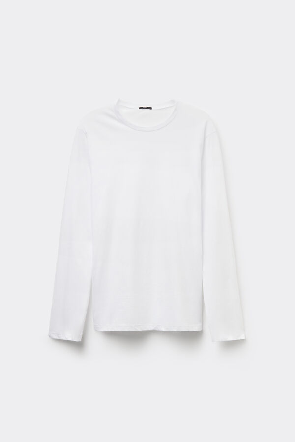 Long Sleeve Rounded Neck Cotton Top  