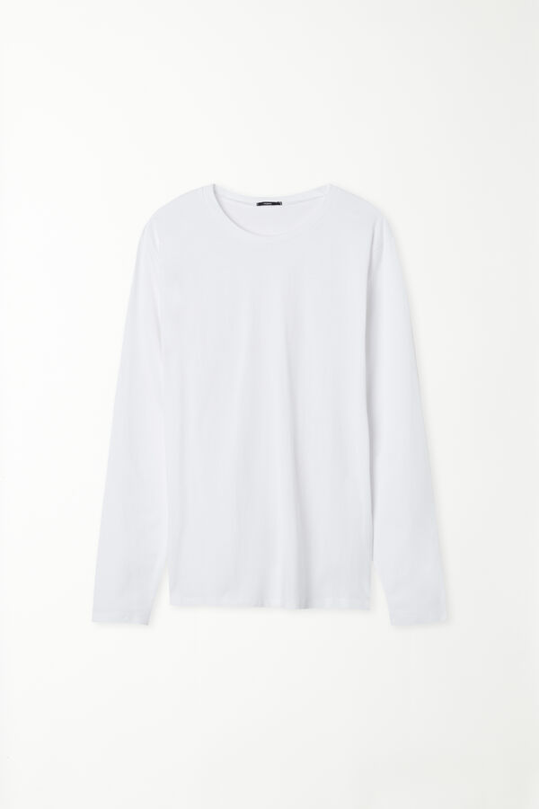 Long Sleeve Rounded Neck Cotton Top  