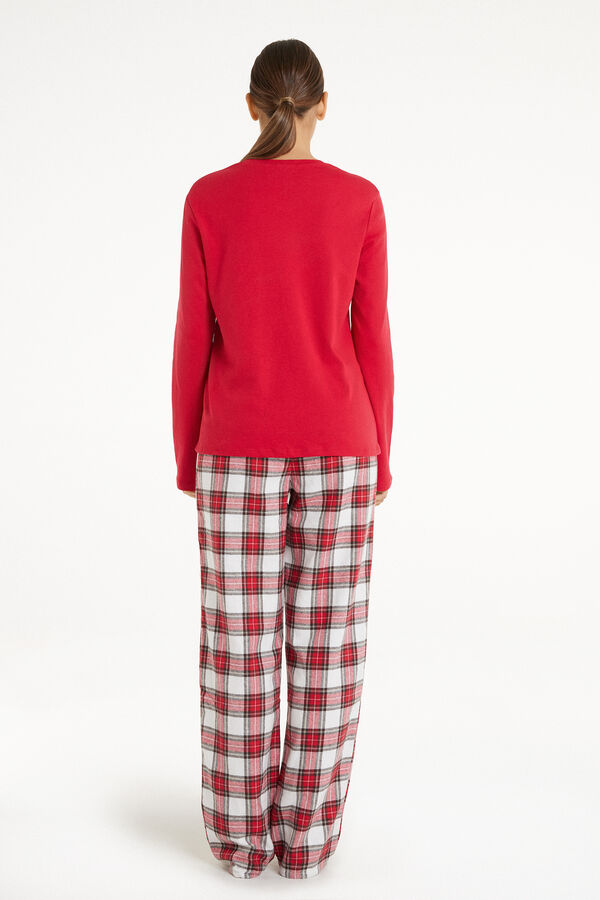 Langer Pyjama aus schwerer Baumwolle mit „To do list“-Print  