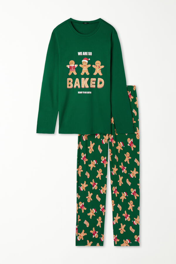 Pijama Comprido em Algodão Grosso com Estampado "Baked"  