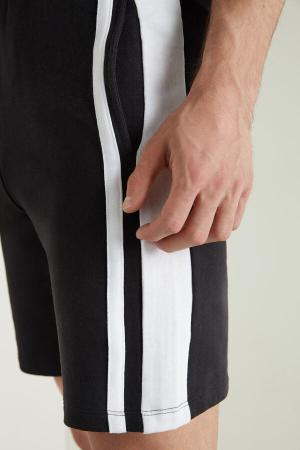 Κοντό Παντελόνι από Βαμβακερό Ύφασμα Φούτερ με Πλαϊνές Φάσες  