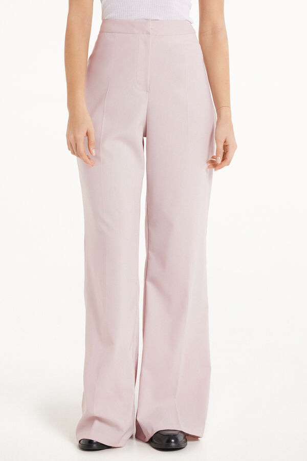 Flared Canvas Trousers  