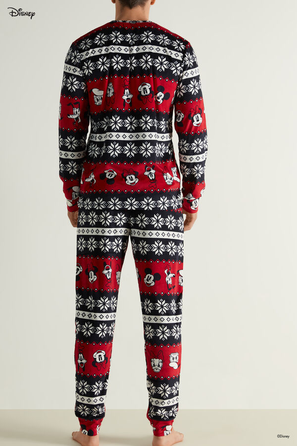 Langer Herren-Pyjama aus Mikrofleece mit nordischem Disney-Weihnachtsprint  