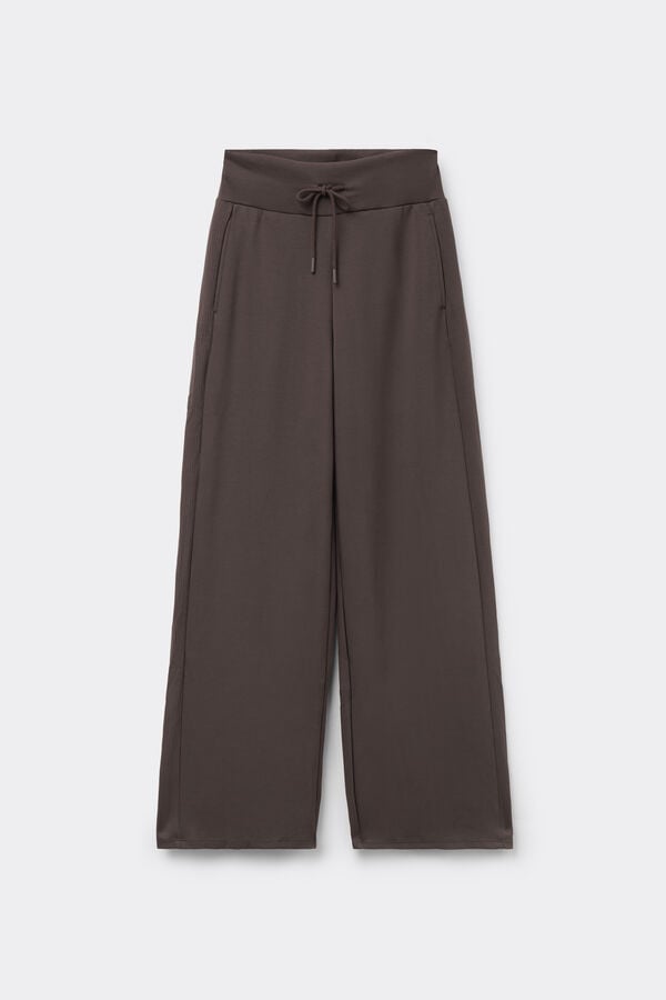 Superior Softness Palazzo Trousers with Side Stripes  