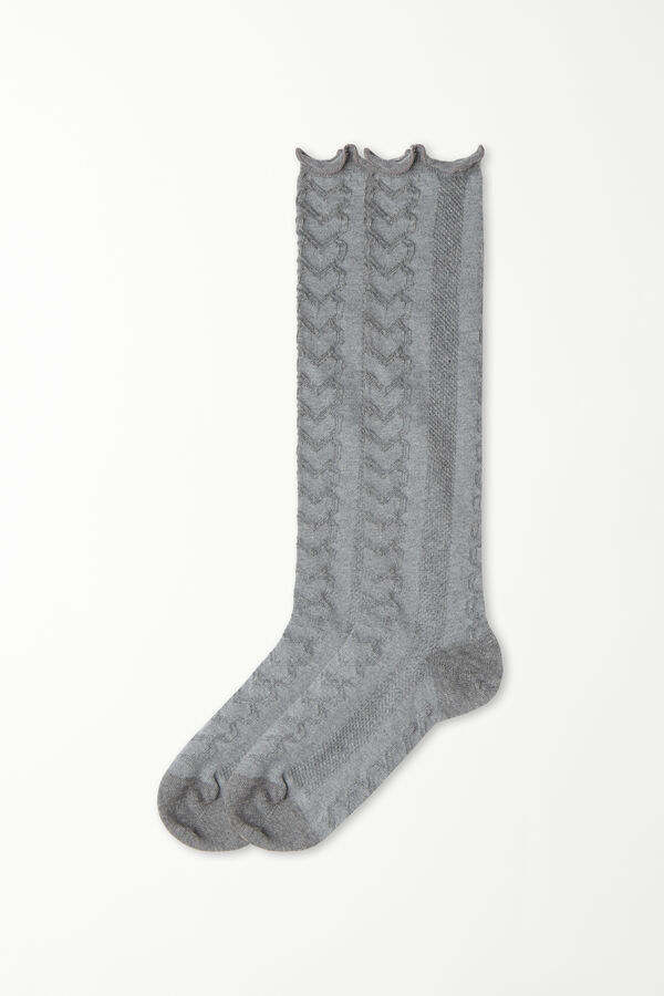 Long Lightweight Patterned Cotton Socks  