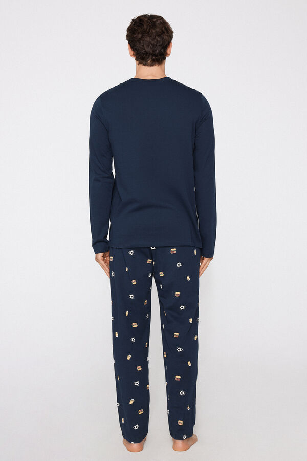 "Perfect Weekend" Print Long Cotton Pyjamas  