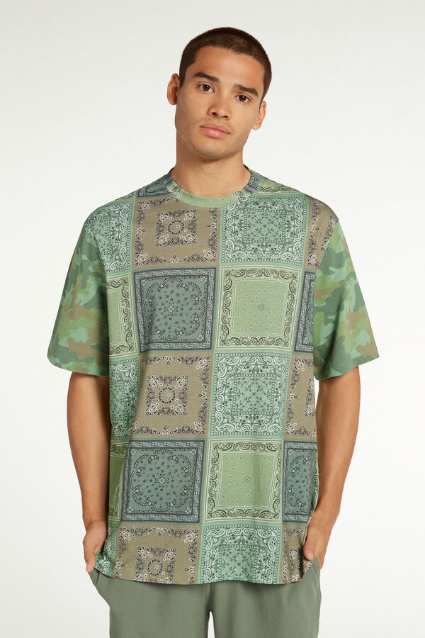 T-Shirt aus Baumwolle mit Allover-Print  