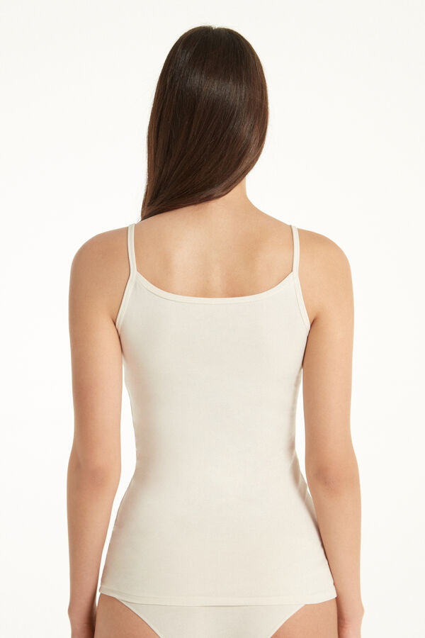Round-Neck Stretch-Cotton Vest Top  