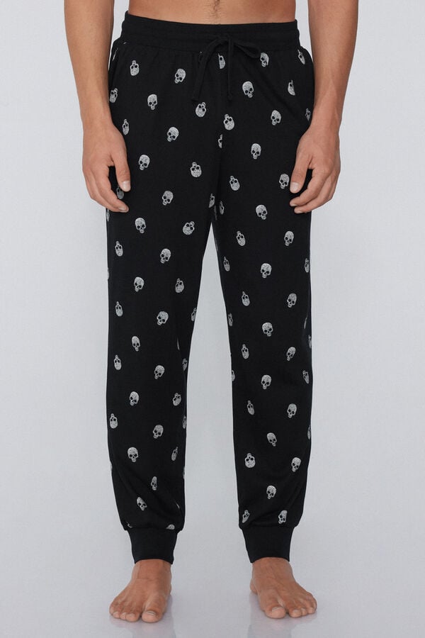 Heavy Printed Cotton Joggers with Pockets  