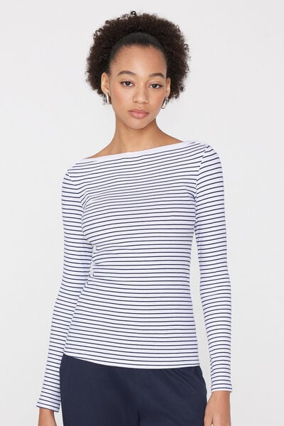 Maglia Barchetta Cotone Costine Righe