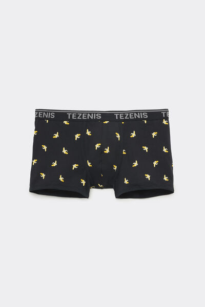 Boxer homme en coton imprim&eacute; avec logo
