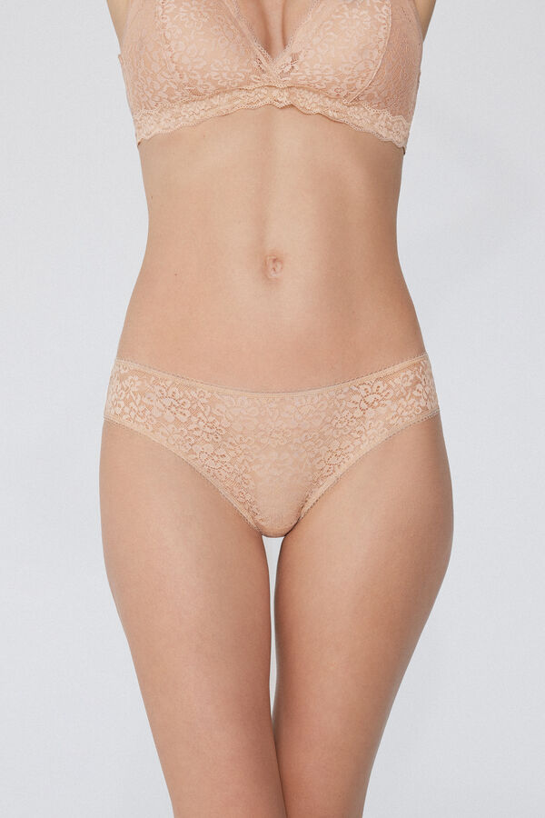 Slip aus recycelter Spitze mit hohem Beinausschnitt  
