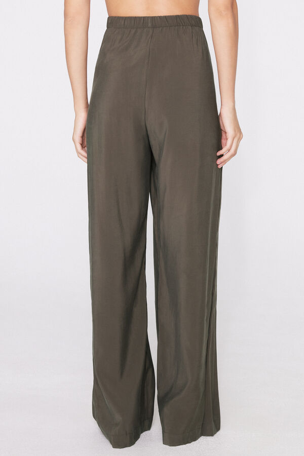 Pantaloni Lunghi a Palazzo Tela Suede Touch  