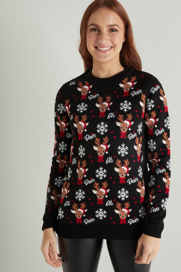 Unisex-Pullover mit weihnachtlichem Muster  