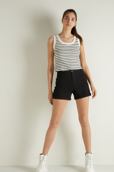 Striped Ribbed Cotton Camisole