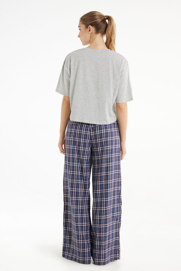Pyjama Manches Mi-longues avec Pantalon en Toile  