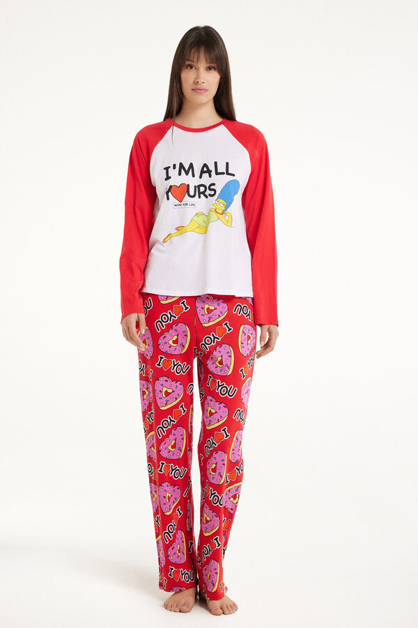 Pyjama Long en Coton avec Imprimé The Simpsons  
