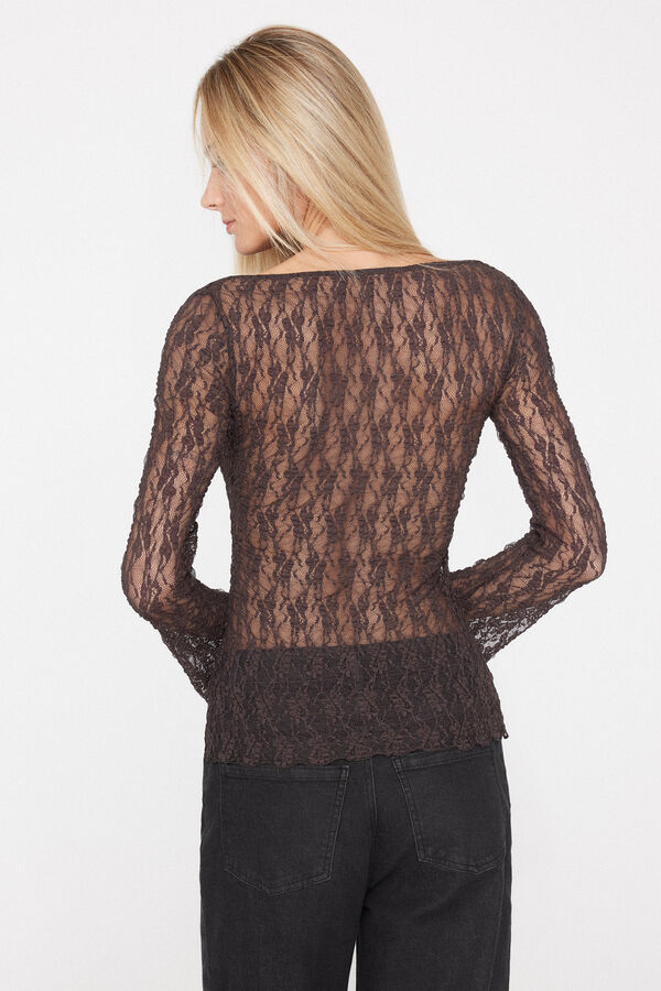 Maglia Manica Lunga Ampia in Pizzo  