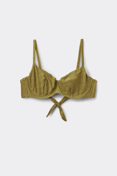 Olive Green Sparkling Touch Balconette Bikini Top