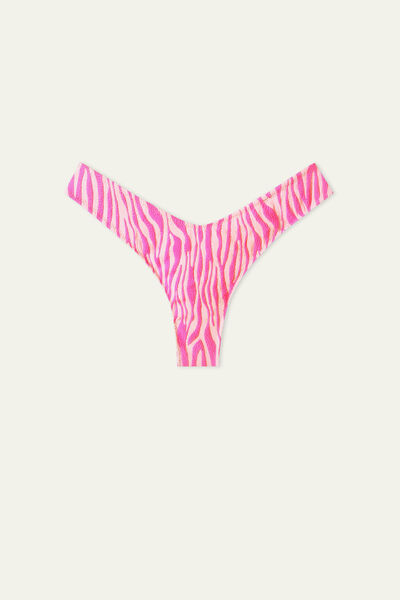 Slip Bikini Brazilian Decupat Zebrat Roz