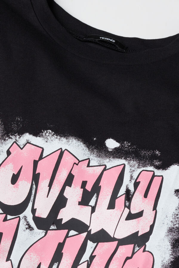 Camisola Menina Manga Comprida em Algodão com Estampado  