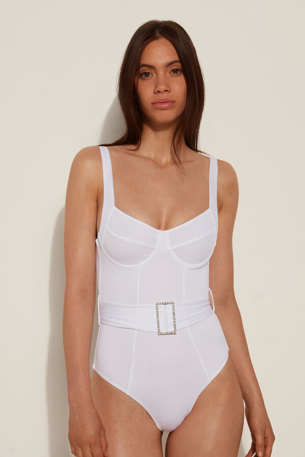Crystal Buckle One-Piece Swimsuit  