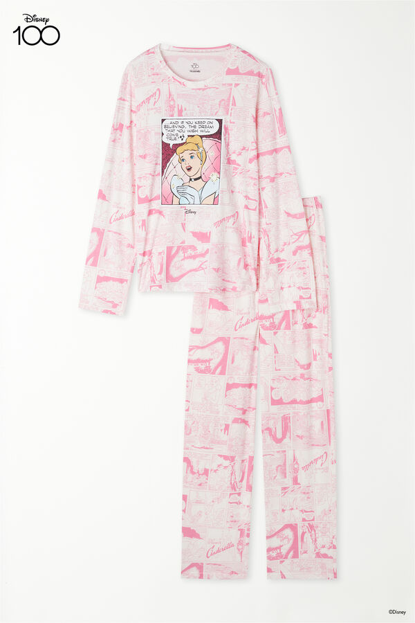 Langer Pyjama aus Baumwolle mit Disney 100-Print  