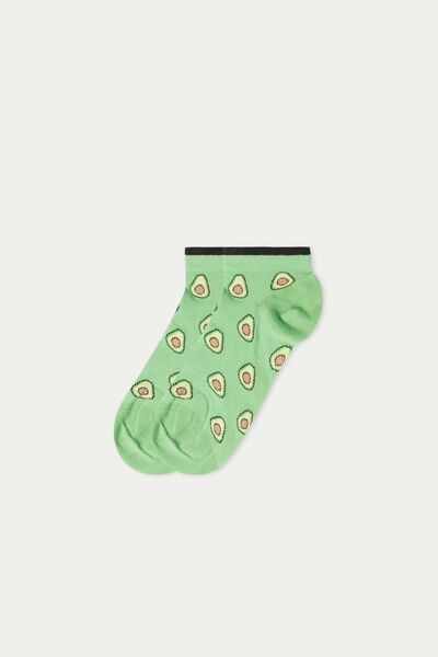 Nízke Bavlnené Vzorované Ponožky s Aplikáciou