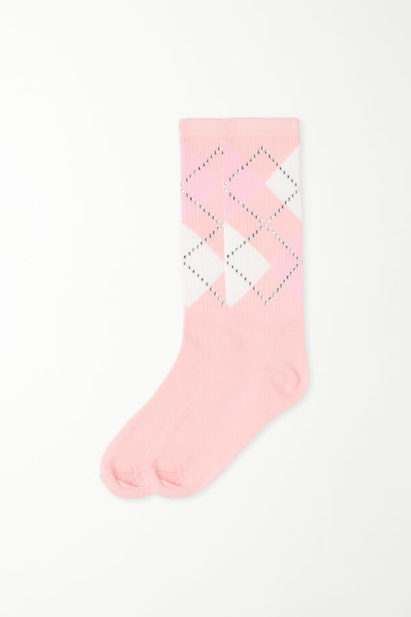 Cotton 3/4 Length Socks with Applications  