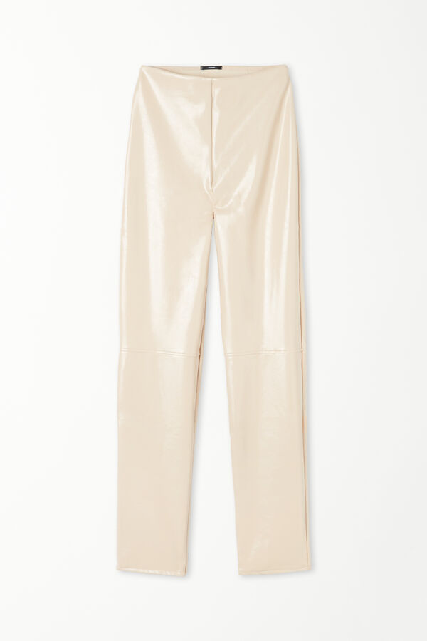 Hammered-Effect Vinyl Trousers  