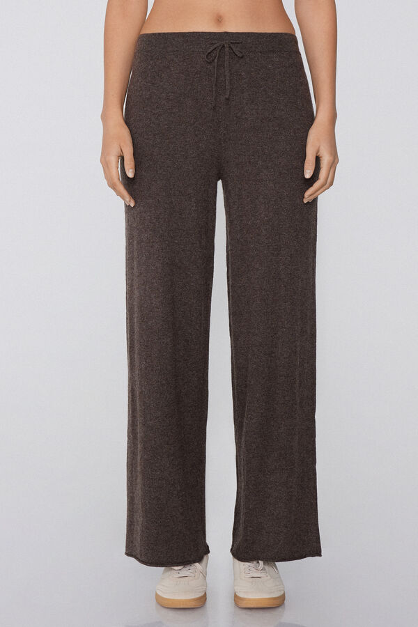 Heavy Palazzo Trousers with Wool  