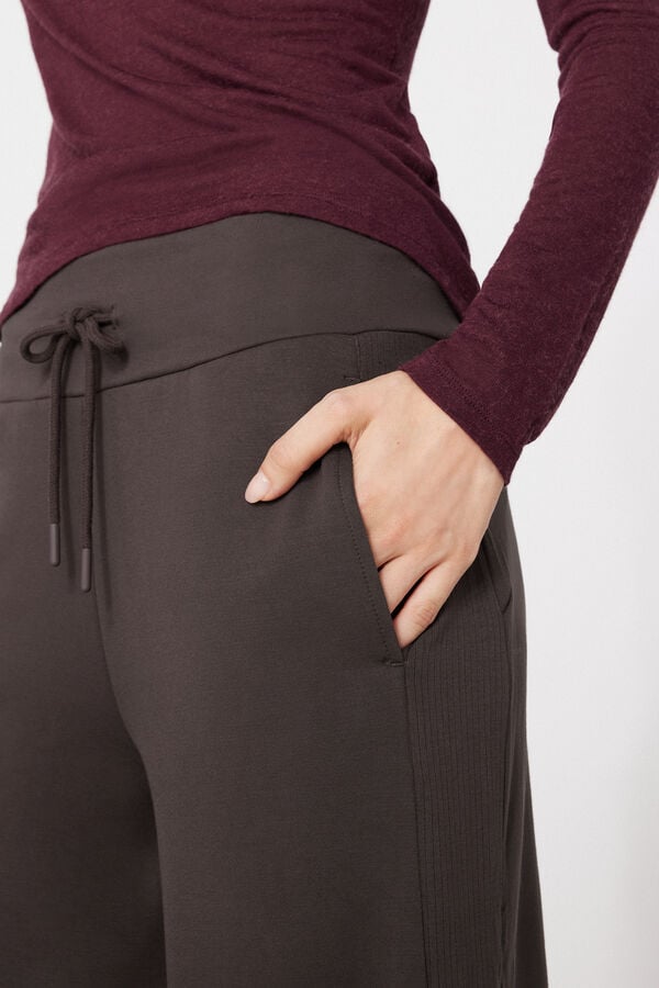 Superior Softness Palazzo Trousers with Side Stripes  